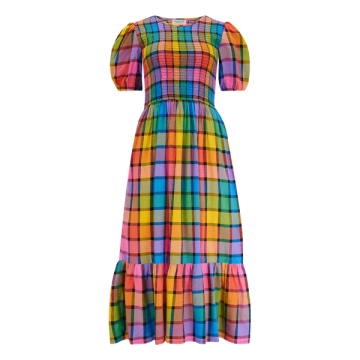 Sugarhill Yolanda Midi Shirred Dress In Multi