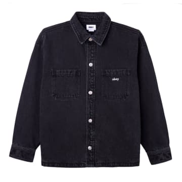 Shop Obey Winston Shirt Jacket (faded Black)