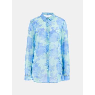 Shop Guess Clouis Printed Shirt | Lighter Resort Rose In Blue