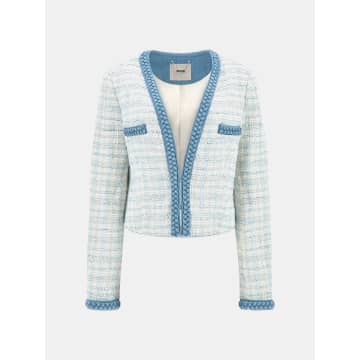 Shop Guess Tosca Braid Boucle Jacket | Light Blue Boucle