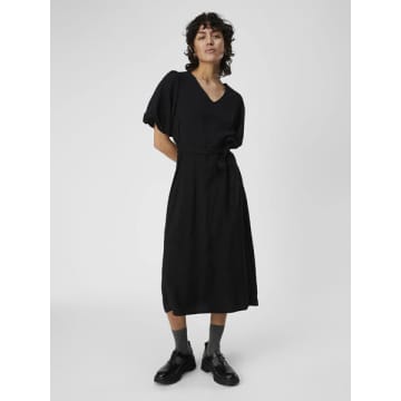 Object Jacira V-neck Midi Dress In Black