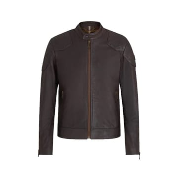 Shop Belstaff Legacy Outlaw Jacket Hand Waxed Leather Antique Brown