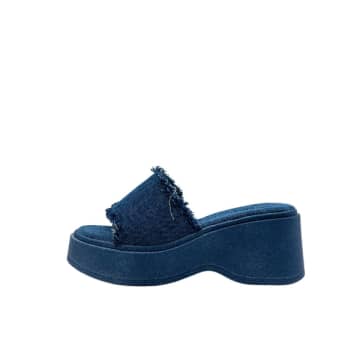 Shop Stephan Phenelope Denim Sandals In Blue