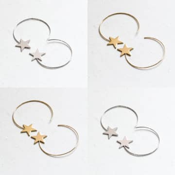 Shop Big Metal Star Pull Through Hoops In Gold