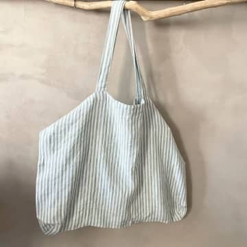 Shop Le Bruit Qui Court Striped Flax Bag