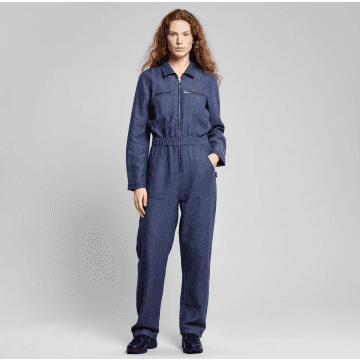 Shop Dedicated Overall Hultsfred Hemp Navy In Blue