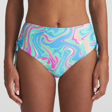 Shop Marie Jo Arubani Full Bikini Bottom In Ocean Swirl