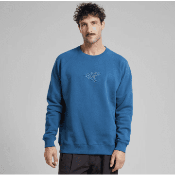 Shop Dedicated Sweatshirt Malmoe Blue Wave Emb Midnight Blue