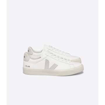 Veja White Campo Chromefree Leather Sneakers In Natural/natural