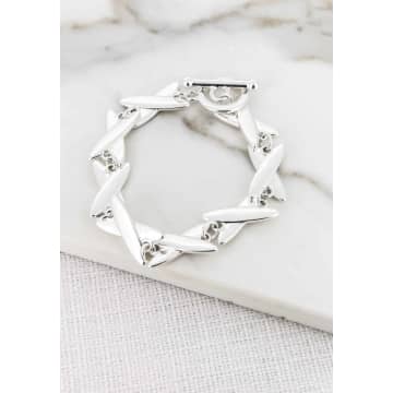 Shop Envy Jewellery Silver Cross Chain In Metallic