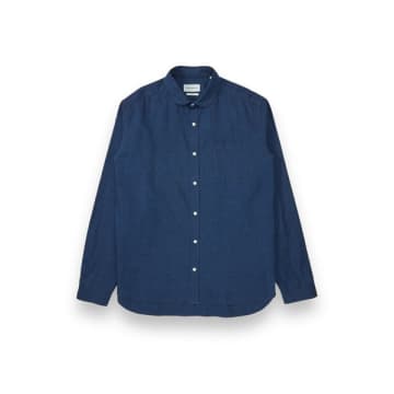 Shop Oliver Spencer Eton Collar Shirt Lawes Navy In Blue