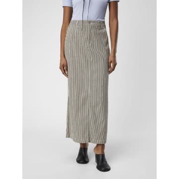 Object Sola Twill Maxi Skirt In Gray
