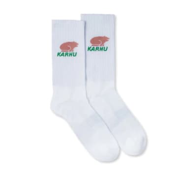 Shop Karhu Classic Logo Socks Bright White Lilas
