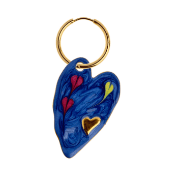 Shop Anneday | Canvas Heart Earring In Blue