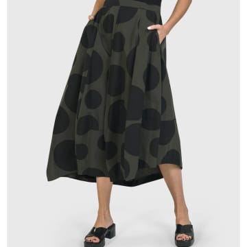 Shop Alembika Khaki Skirt With Black Spot In Neutrals