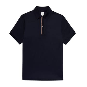 Shop Paul Smith Menswear Signature Stripe Trim Polo Shirt In Blue