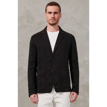 Transit Stretch Linen Regular Fit Jacket Black