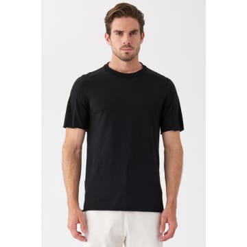 Transit Cotton T-shirt W/ Knitted Insert Black