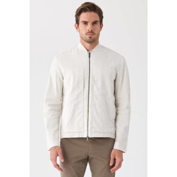 Transit Zip-up Linen/cotton Jacket Ice In White