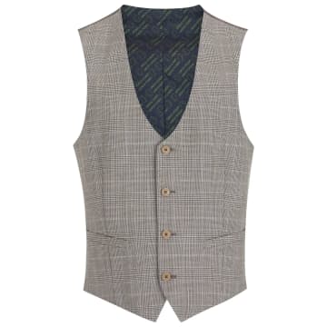 Remus Uomo Matteo Prince Of Wales Check Suit Waistcoat In Brown