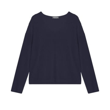 Cashmere-fashion-store Esisto Cotton Sweater V-neck Long Arm In Blue