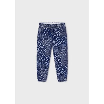 Shop Mayoral Printed Trousers In Blue