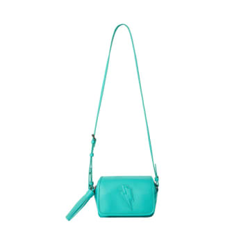 Scamp & Dude : Turquoise Twin Compartment Cross Body Bag In Blue