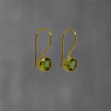 Shop Annie Mundy Small Round Peridot And Gold Drop Earrings B7008 G