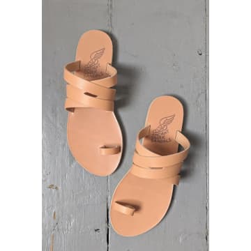 Ancient Greek Gordia Natural Leather Sandals In Neutral