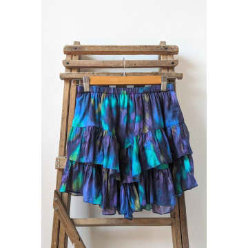 Marant Etoile Jocadia Green & Blue Ruffle Shorts