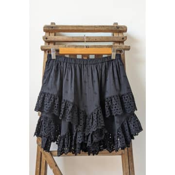 Shop Marant Etoile Sukira Black Ruffle Shorts