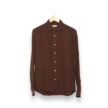 Shop Carpasus Shirt Linen Nuve Brown