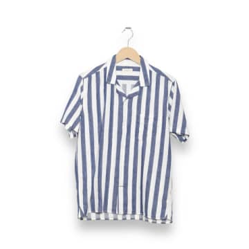 Shop Carpasus Shirt Short Orto Navy In Blue