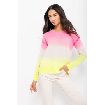 Shop Lisa Todd Pink And Yellow Colour Me Happy Cashmere Sweater