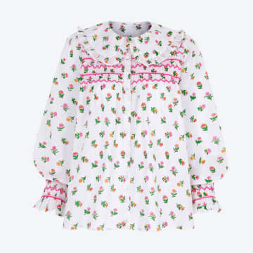 Pink City Prints Vintage Blossom Posey Blouse In Pink