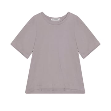 Cashmere-fashion-store Lareida Cotton Shirt Mac Circular Neckline In Grey