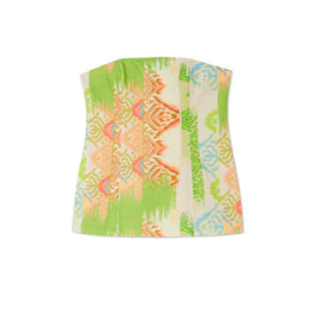 Shop Never Fully Dressed Abstract Sol Bandeau Top In Green