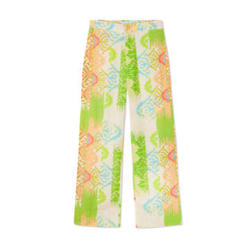 Shop Never Fully Dressed Abstract Trousers In Green