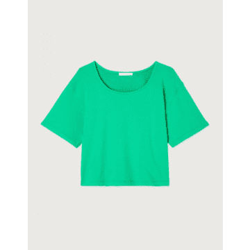 Shop American Vintage Hapylife Short Sleeve Sweatshirt Vintage Chlorophyll
