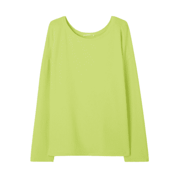 Shop American Vintage Hapylife Long Sleeve Sweatshirt Neon Yellow