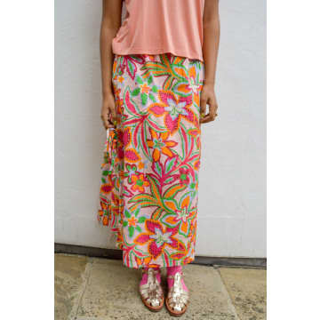 Native Youth Botanical Printed Pink Skirt In Multi
