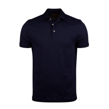 Stenströms - Navy Blue Linen Polo Shirt 4412742462180