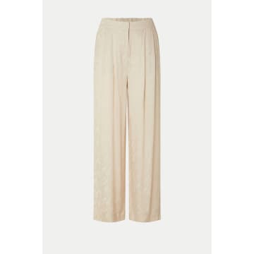 Selected Femme Sandshell Constanza Straight Cupro Pant In Neturals
