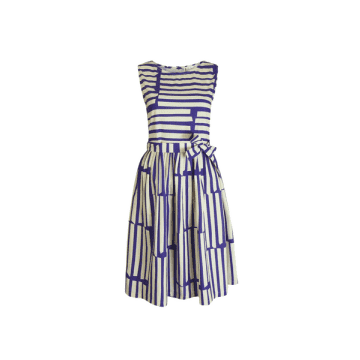 Shop Palava Mabel Dress In Navy Box Stripe In Blue