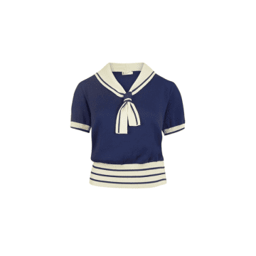 Shop Palava Sailor Knitted Top In Navy In Blue