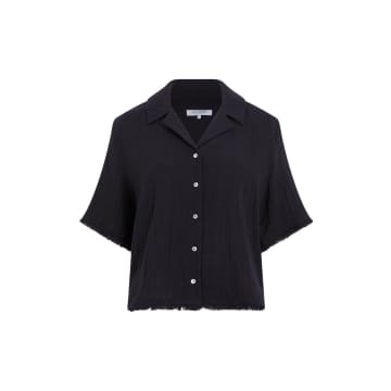 Shop Great Plains Fray Edge Detail Ss Shirt-black-j2wah