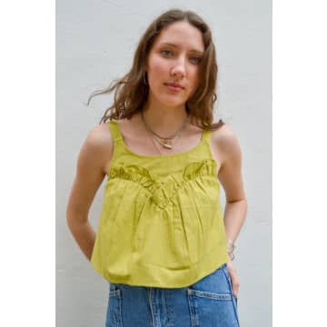 Shop Native Youth Sweetheart Frill Green Cami Top