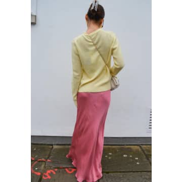 Shop Yerse Ancient Pink Satin Skirt