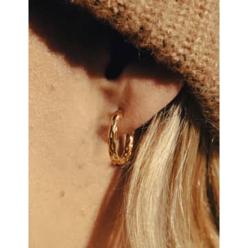 Shop Nordic Muse | Hammered Hoop Earrings | Gold