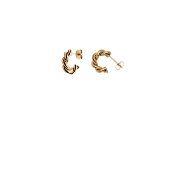 Shop Nordic Muse | Ridge Twist Hoop Earrings | Gold